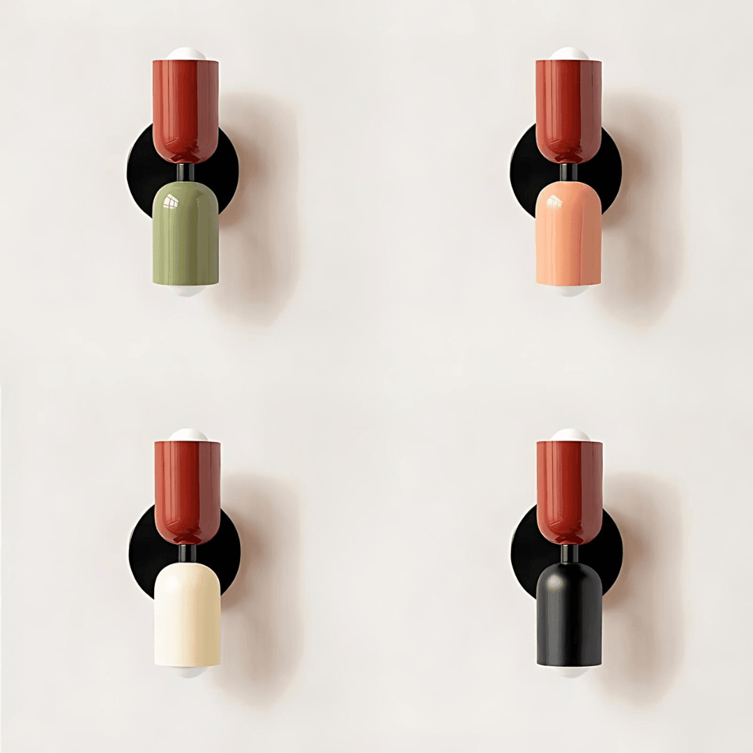 Metal Wall Sconce 2-Light Macaron – 13 Color Combos | Qonforta