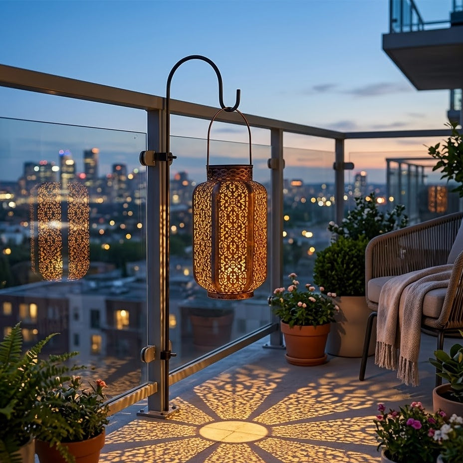 Solar Metal Lantern | Copper | Outdoor | IP44 | Qonforta