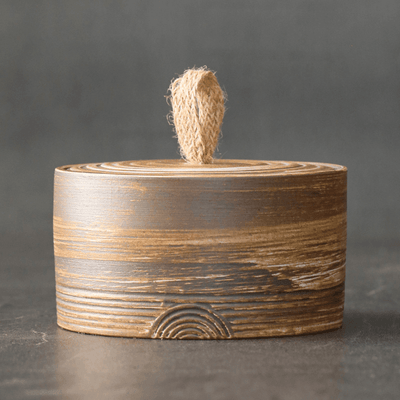 Handmade Ceramic Storage Jar with Lid, Japanese Style Kitchen Canister