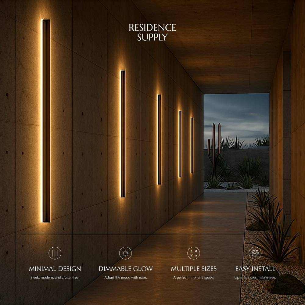 Aluminum Linear Outdoor Wall Light Dimmable – 7 Sizes | Qonforta