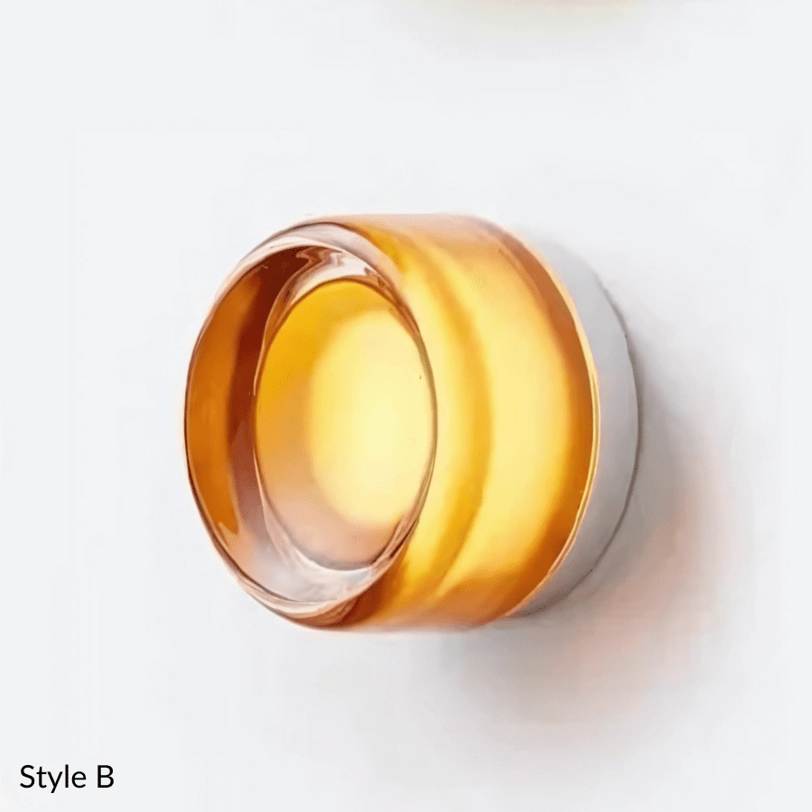 Hera wall sconce Style B in orange smooth glass