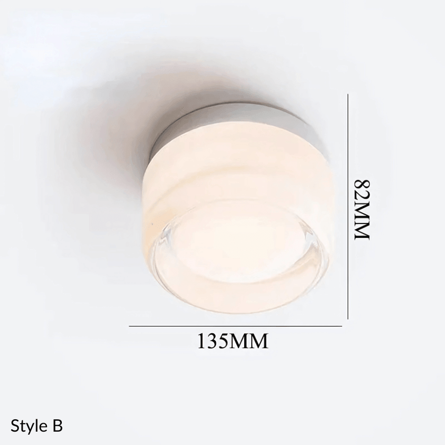 Hera wall sconce Style B in white opal glass with size markings