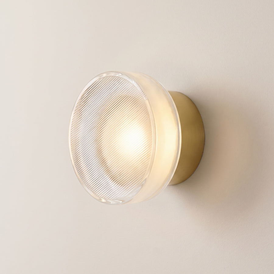 Hera Round Glass LED Wall Sconce in 5 Colors | Qonforta, Gold and White