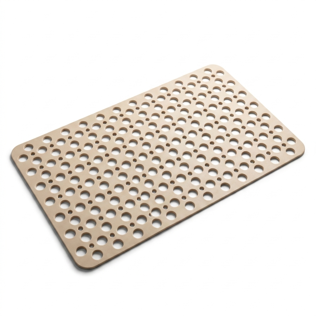 Acquasicura beige non-slip shower mat with drainage holes