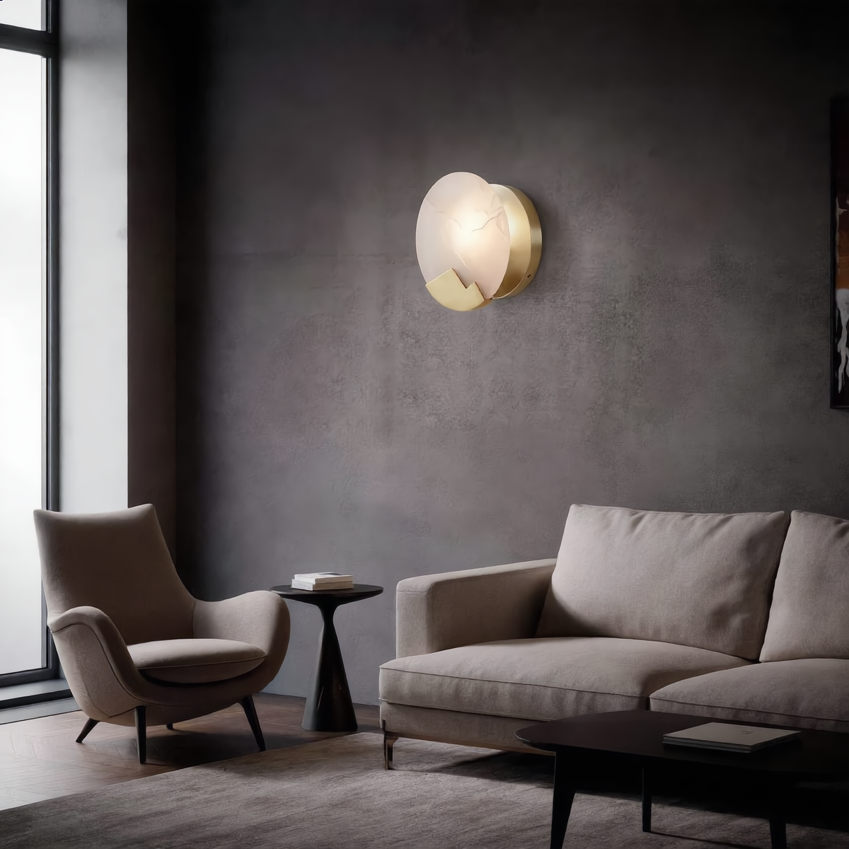 Luna d'Alabastro Wall Sconce – Alabaster LED | Qonforta