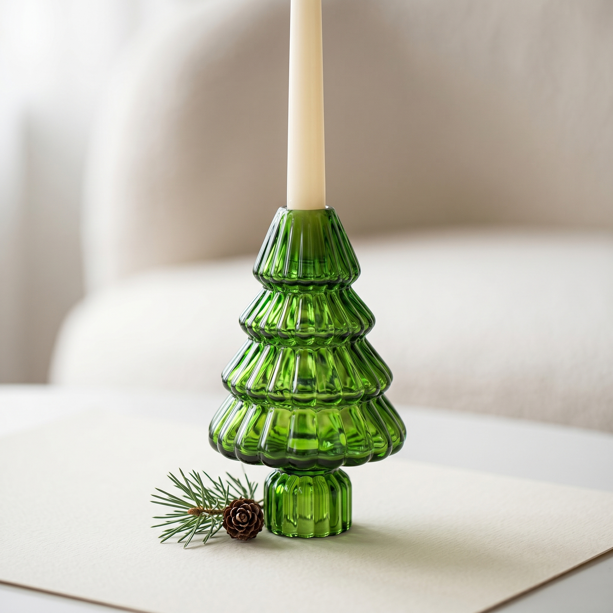Abete Glass Tree Candle Holders - Set of 3 | Qonforta