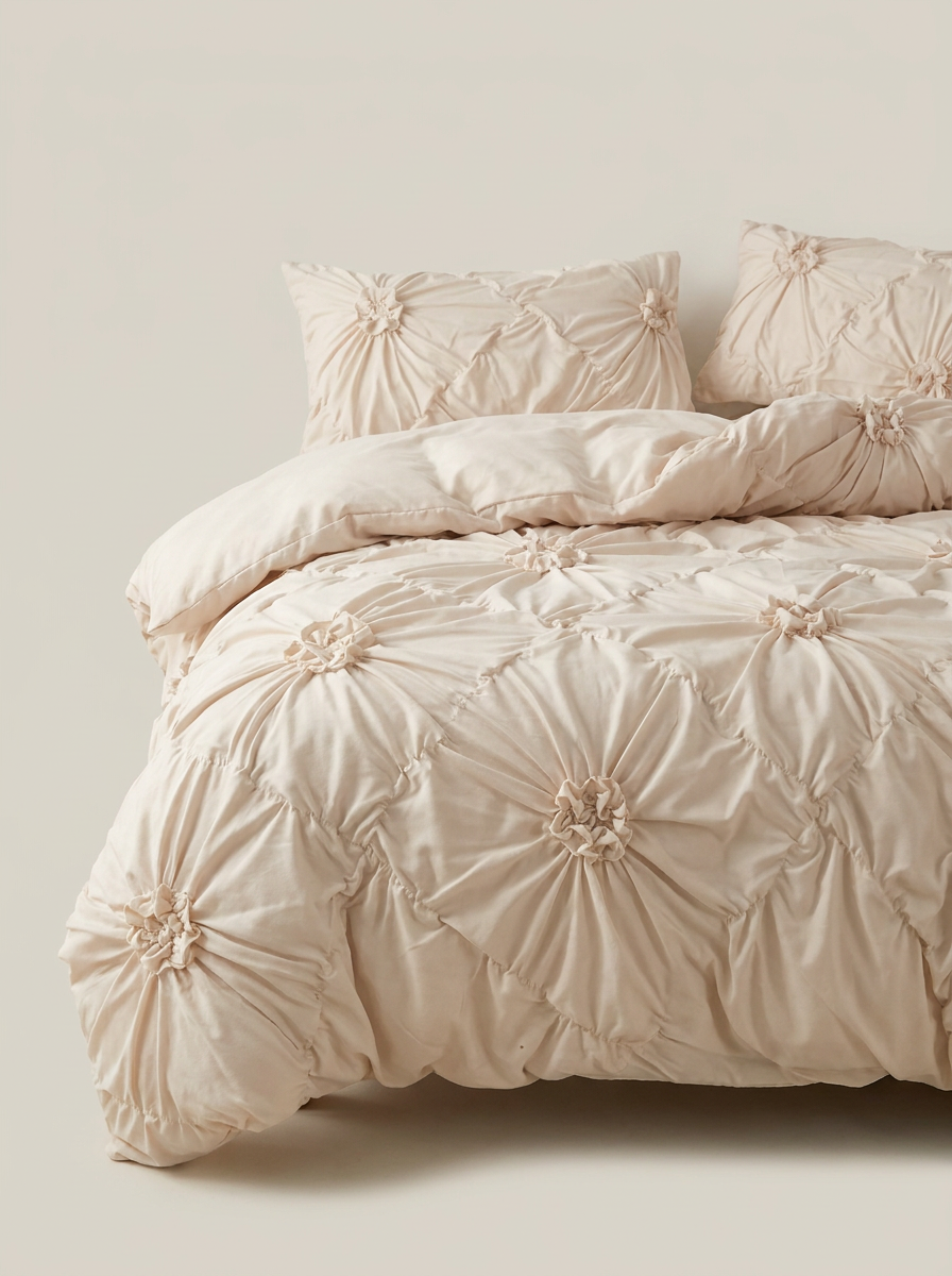 Ruffle Floral Duvet Cover Set close up hero shot