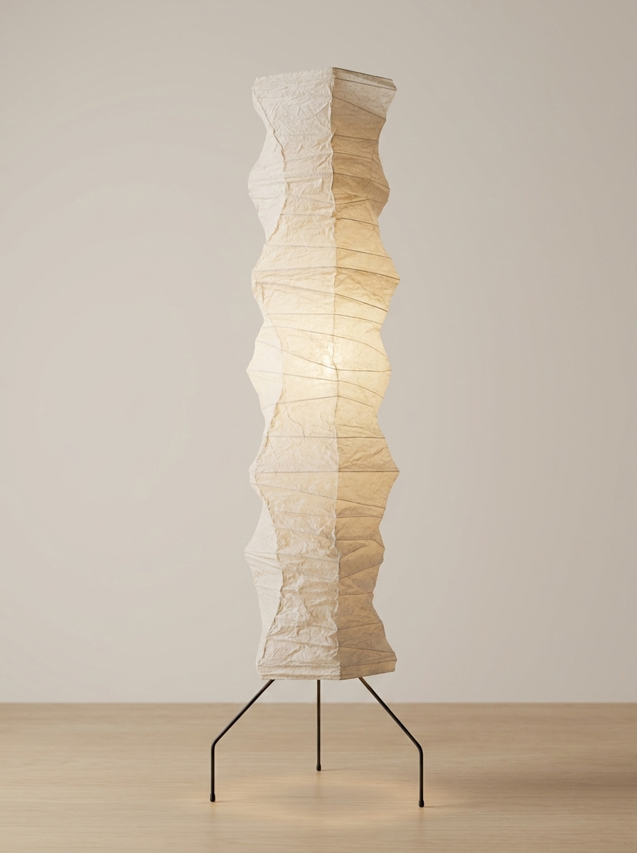 WabiSabi rice paper floor lamp close-up hero shot