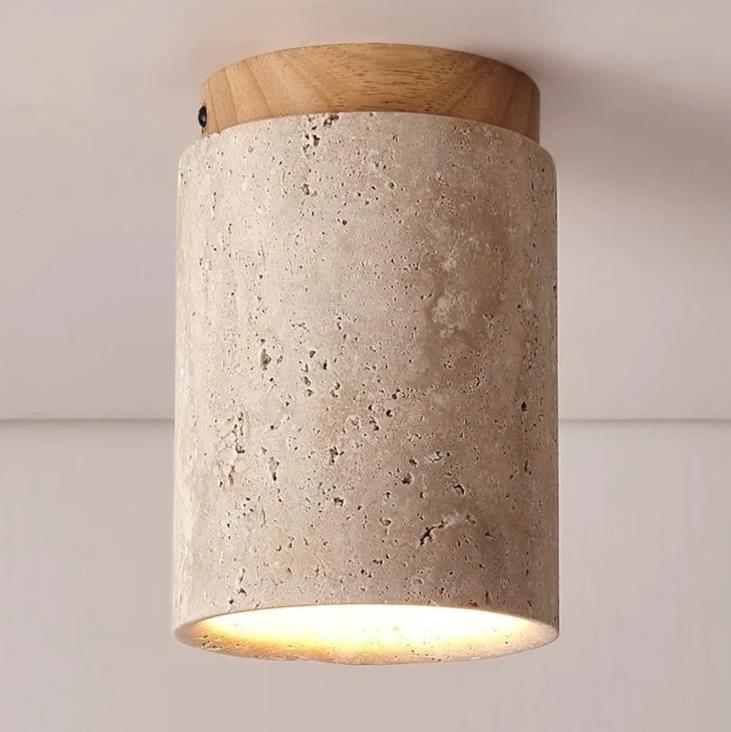 Stone Flush Mount Ceiling Light Japandi – 3 Color Temps | Qonforta
