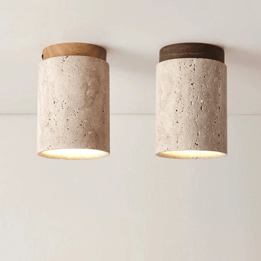 Stone Flush Mount Ceiling Light Japandi – 3 Color Temps | Qonforta