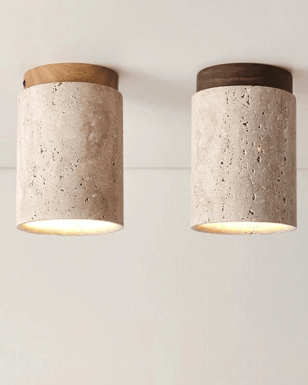Stone Flush Mount Ceiling Light Japandi – 3 Color Temps | Qonforta