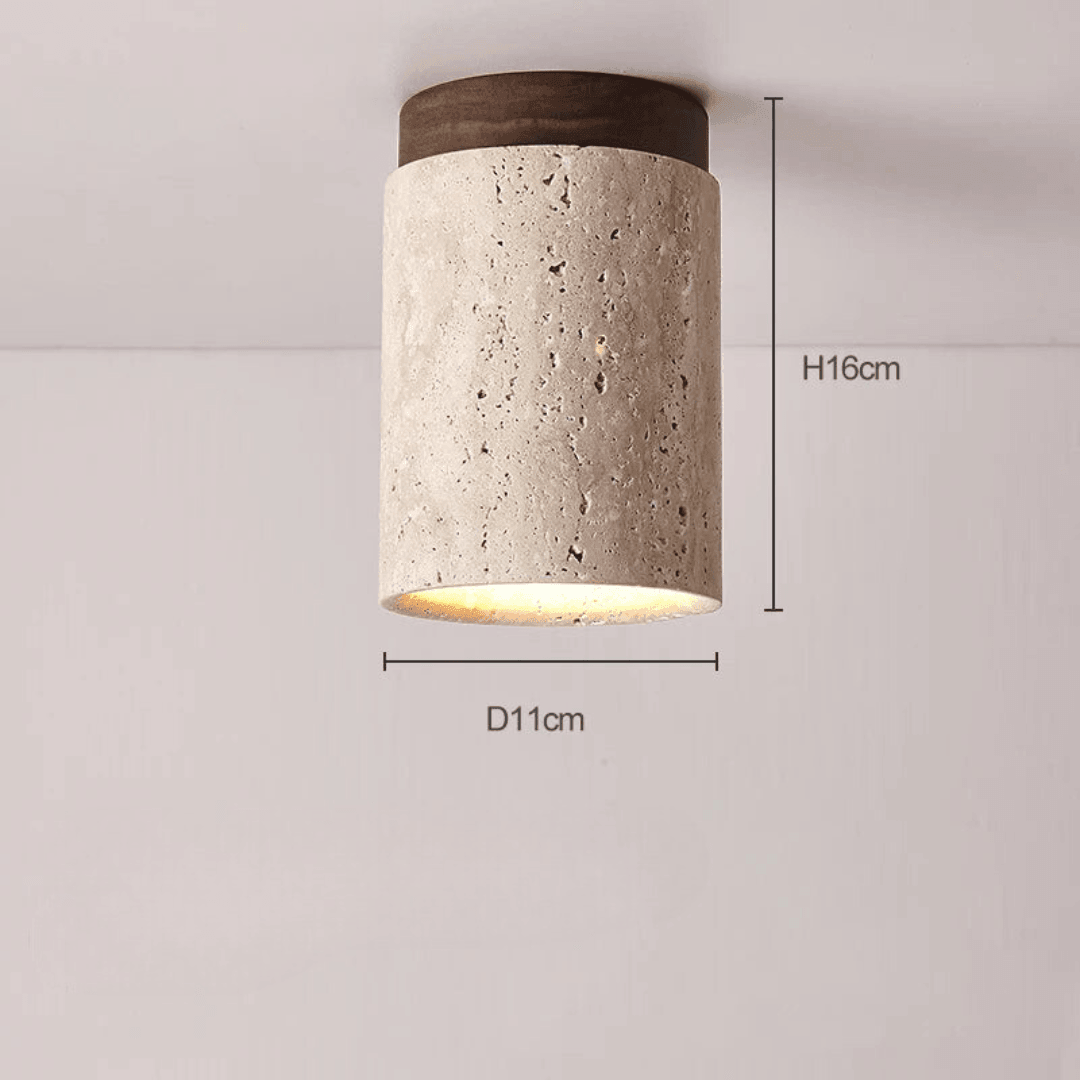 Stone Flush Mount Ceiling Light Japandi – 3 Color Temps | Qonforta