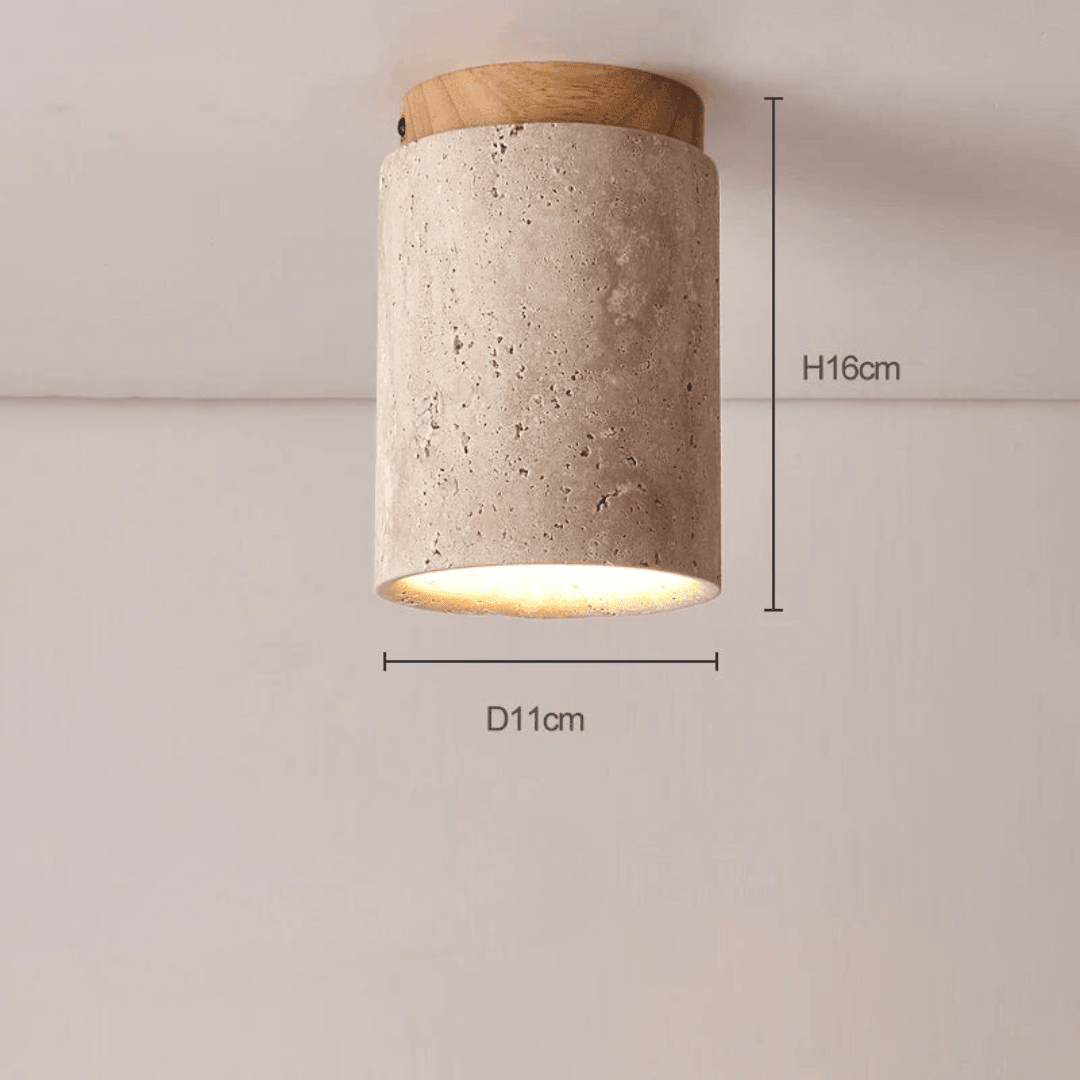 Stone Flush Mount Ceiling Light Japandi – 3 Color Temps | Qonforta
