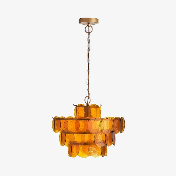 Amber Glass Disc Pendant Light | 2 Sizes & Colors | Qonforta