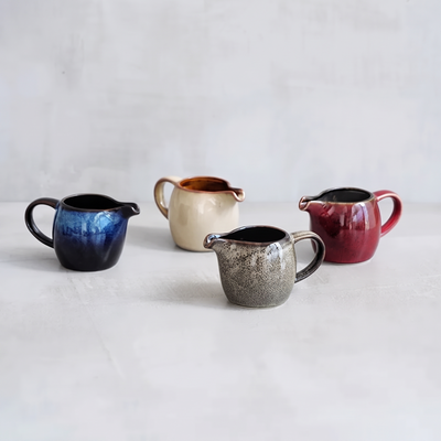 Small Ceramic Creamer Jugs, 2.7 fl oz Sauce Pitchers, Pair or Set of 4