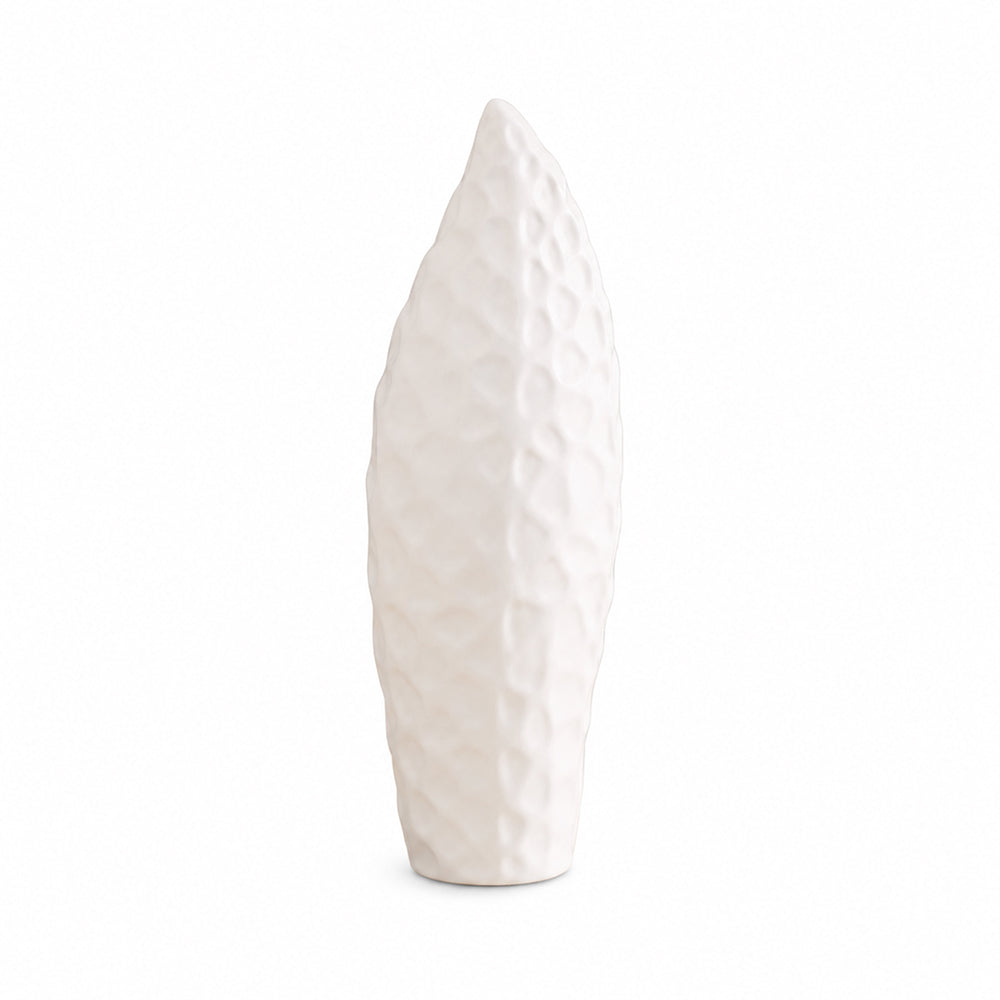 Avelor Sculpted Form Vase - Ribbed Ceramic, 2 Sizes | Qonforta