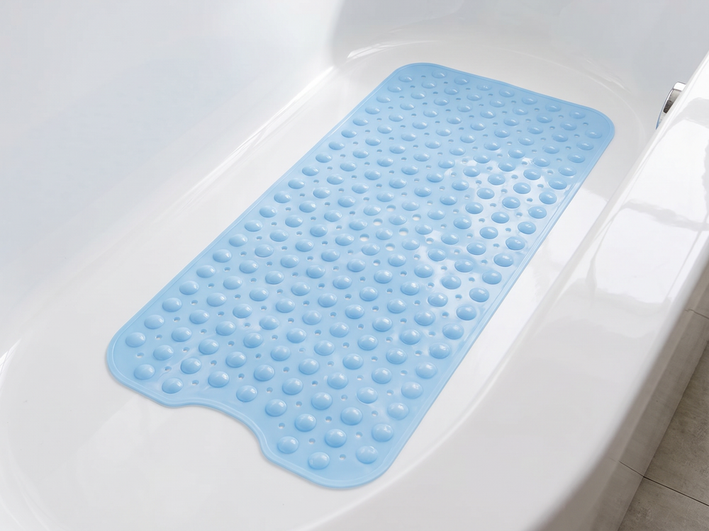 Blue Onda Sicura non-slip mat inside a bathtub