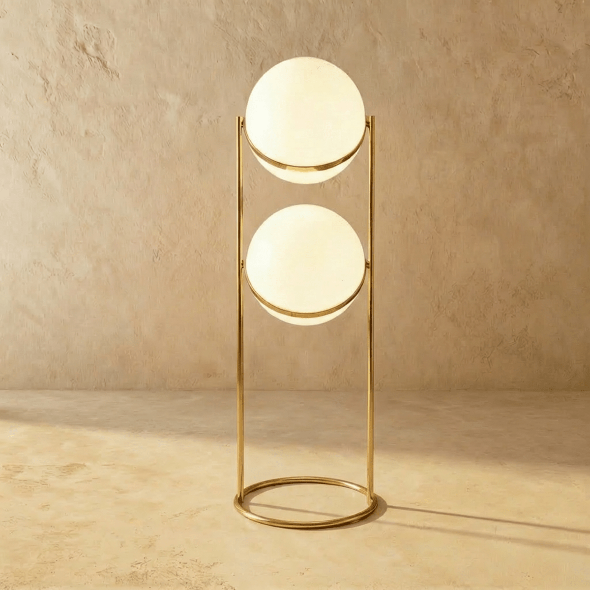 Steel Tiered Floor Lamp LED – Silver, Brass, Vintage | Qonforta