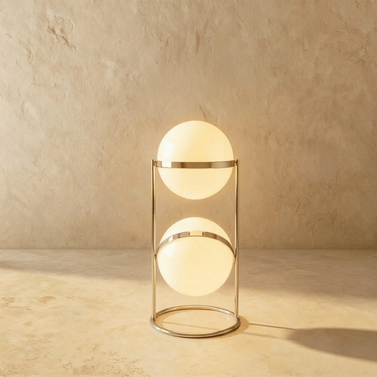 Steel Tiered Floor Lamp LED – Silver, Brass, Vintage | Qonforta
