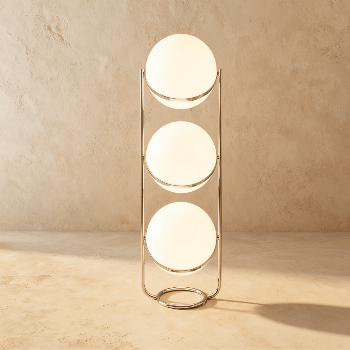 Steel Tiered Floor Lamp LED – Silver, Brass, Vintage | Qonforta