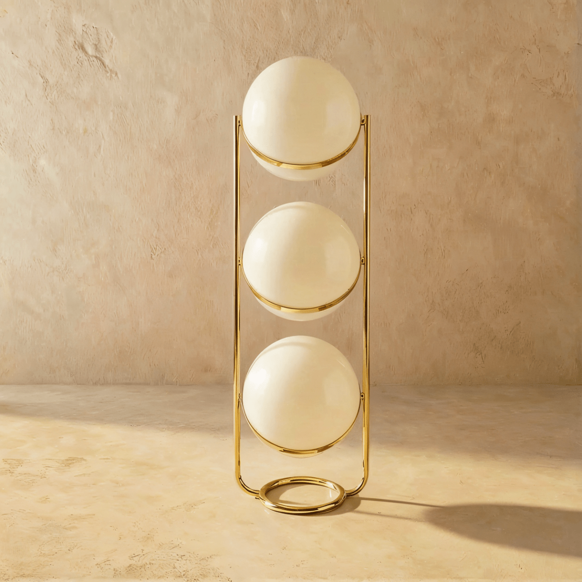 Steel Tiered Floor Lamp LED – Silver, Brass, Vintage | Qonforta