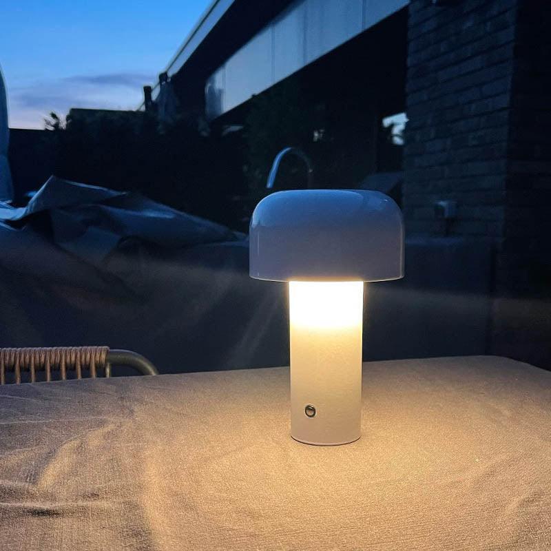 Retro Italian mushroom portable table lamp angled three-quarter product view