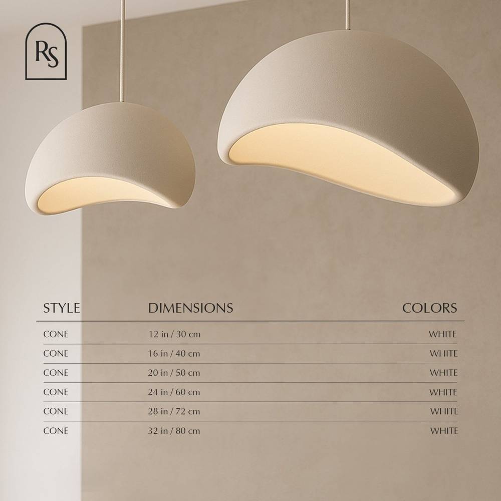 Sculpted Resin Cloud Pendant Light – Dimmable, 6 Sizes | Qonfortav