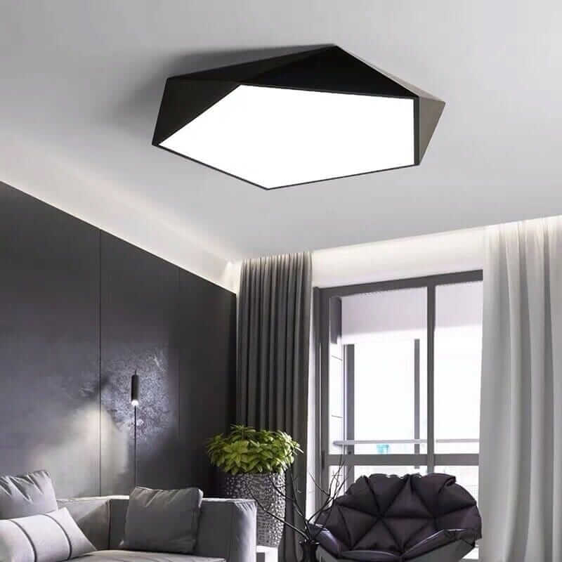 Black Skydor ceiling light in a dark living room
