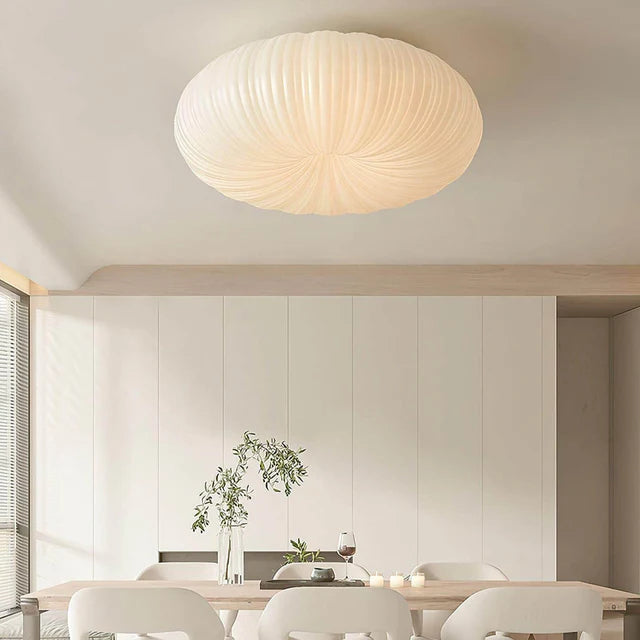 Dimmable Ribbed Sunburst LED Flush Mount Light | 2 Sizes | Qonforta