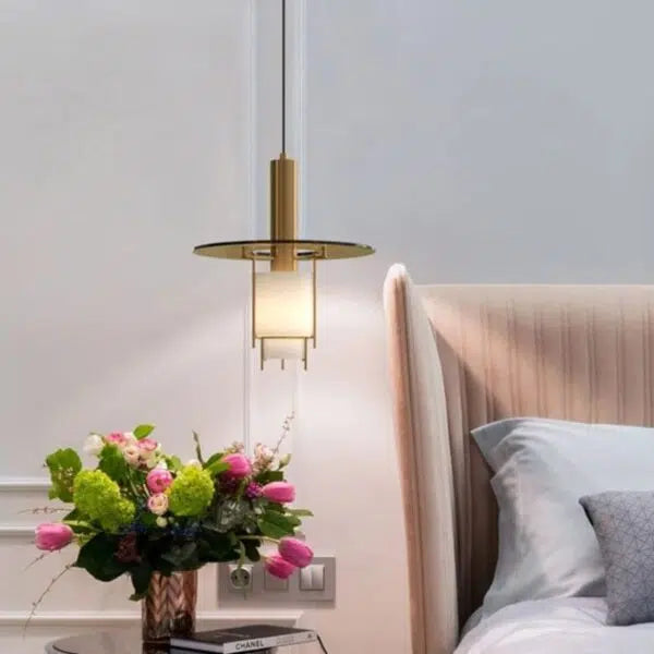 Gold Pendant Light Mid-Century Modern Glass Globe – Brass | Qonforta