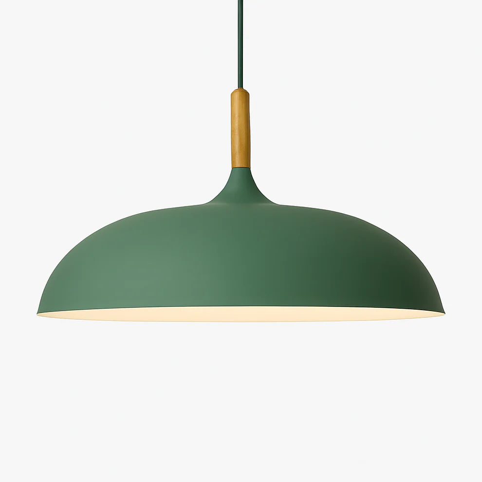 DomeWood Metal Pendant Light | 7 Colors, 4 Sizes | Qonforta