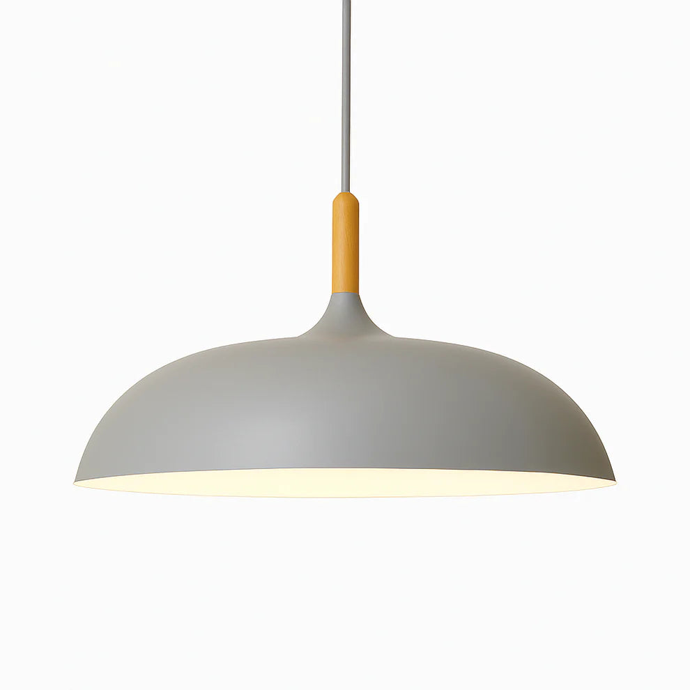 DomeWood Metal Pendant Light | 7 Colors, 4 Sizes | Qonforta