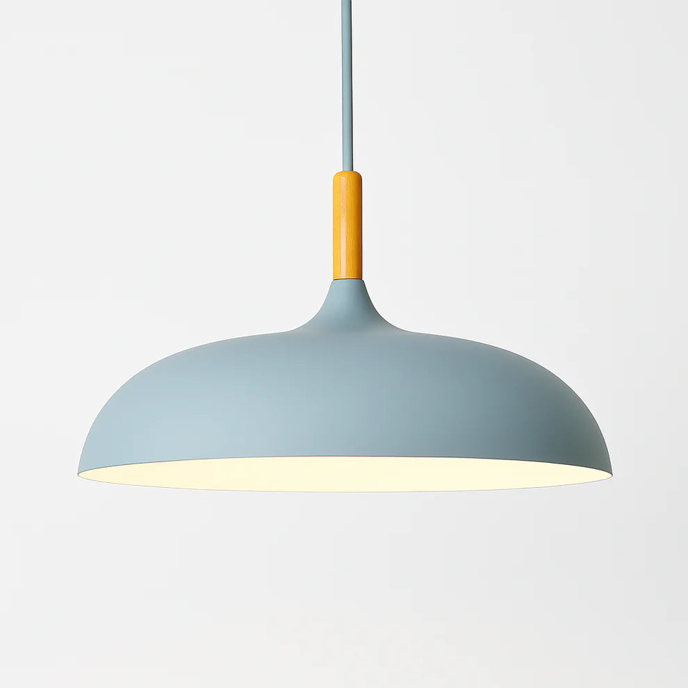 DomeWood Metal Pendant Light | 7 Colors, 4 Sizes | Qonforta