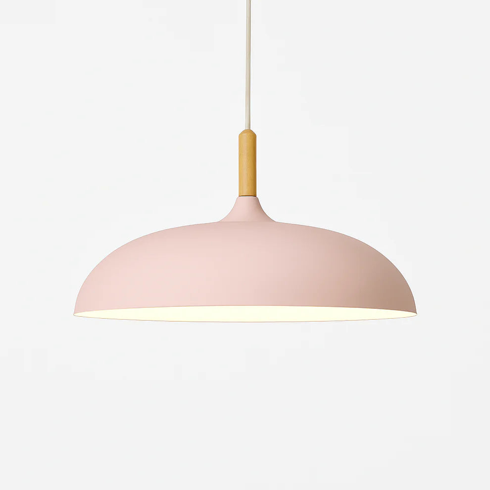 DomeWood Metal Pendant Light | 7 Colors, 4 Sizes | Qonforta