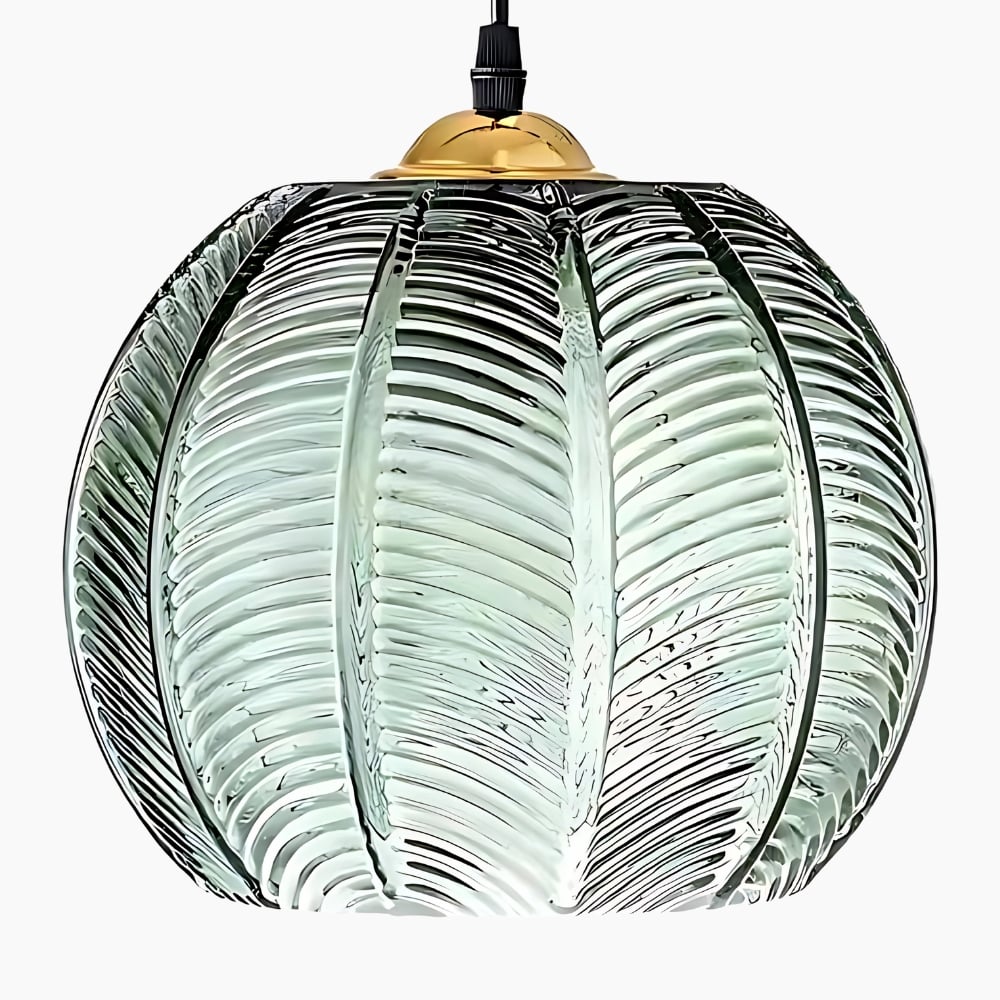 Blown Glass Pendant Light Scandinavian Globe – Green | Qonforta