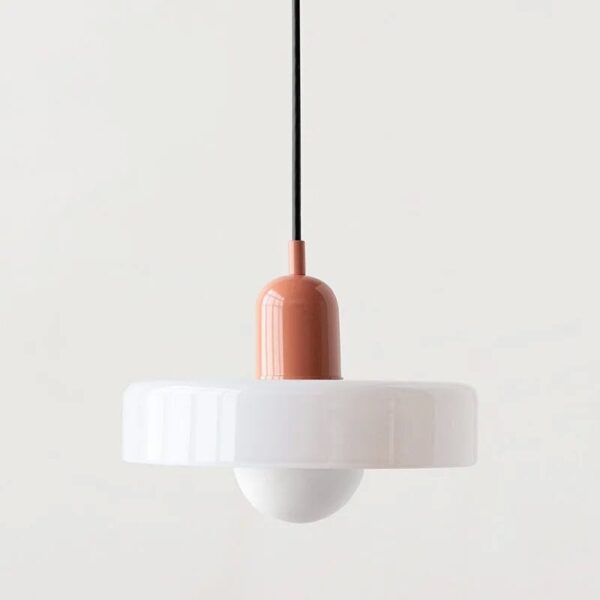 Glass Pendant Light Scandinavian Dome – Red, Beige, Pink, Green | Qonforta