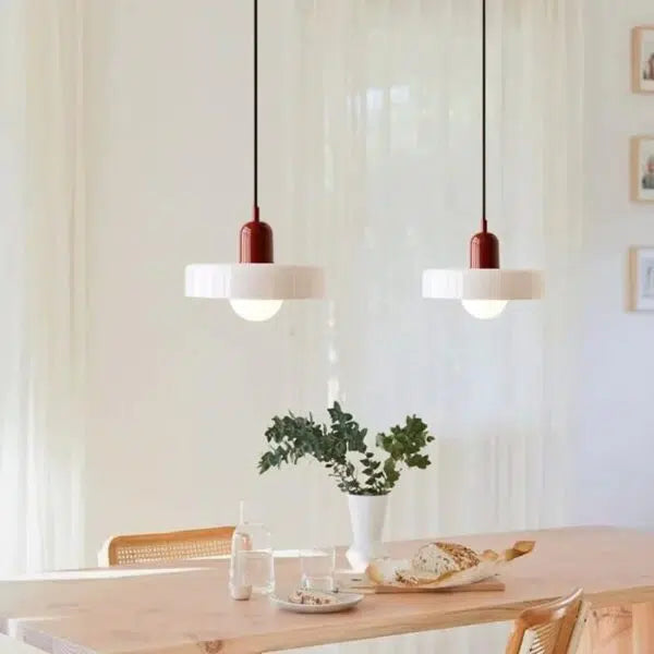 Glass Pendant Light Scandinavian Dome – Red, Beige, Pink, Green | Qonforta