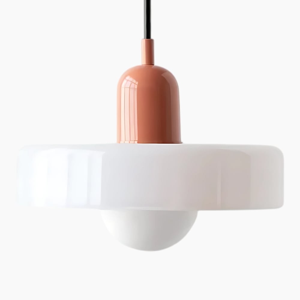 Glass Pendant Light Scandinavian Dome – Red, Beige, Pink, Green | Qonforta