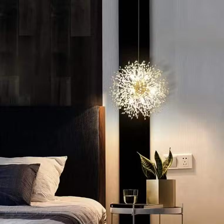 Crystal Flower Pendant Light 8-16 Light – Chrome & Gold | Qonforta