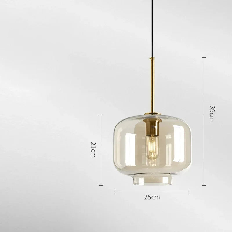 Nordic Glass Pendant Light – 8 Minimalist Shade Shapes | Qonforta