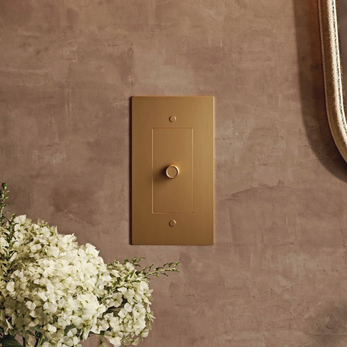 Solid Brass Dimmer Switch Knurled Grip – 7 Finishes | Qonforta