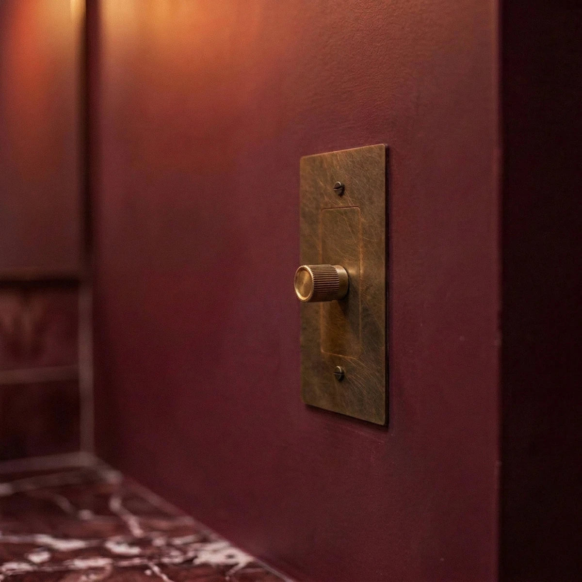 Solid Brass Dimmer Switch Knurled Grip – 7 Finishes | Qonforta