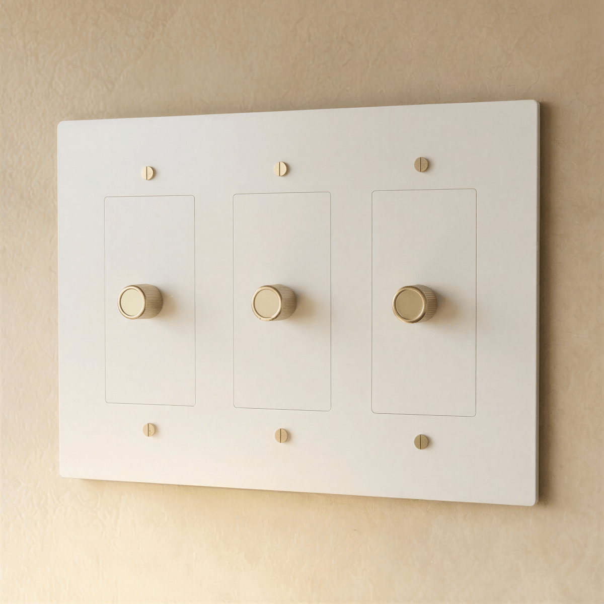 Solid Brass Dimmer Switch Knurled Grip – 7 Finishes | Qonforta