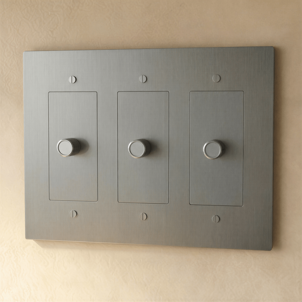 Solid Brass Dimmer Switch Knurled Grip – 7 Finishes | Qonforta