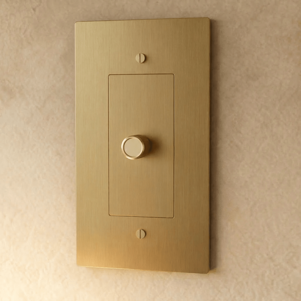 Solid Brass Dimmer Switch Knurled Grip – 7 Finishes | Qonforta