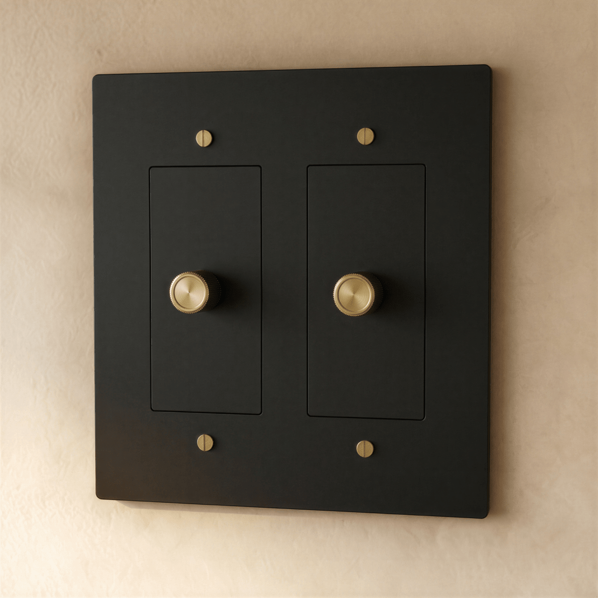 Solid Brass Dimmer Switch Knurled Grip – 7 Finishes | Qonforta