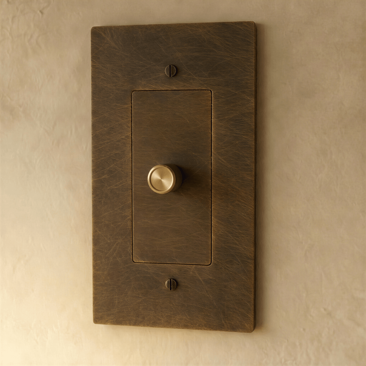 Solid Brass Dimmer Switch Knurled Grip – 7 Finishes | Qonforta