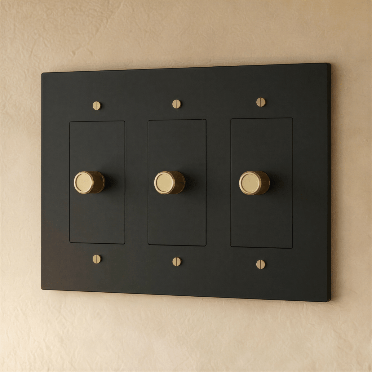 Solid Brass Dimmer Switch Knurled Grip – 7 Finishes | Qonforta