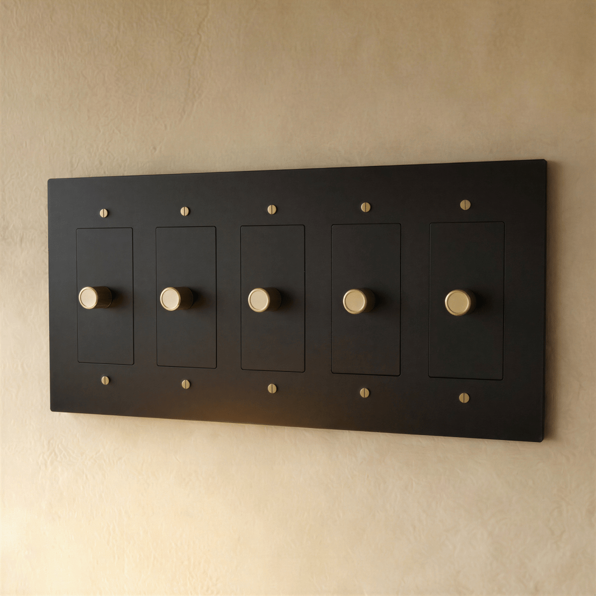 Solid Brass Dimmer Switch Knurled Grip – 7 Finishes | Qonforta