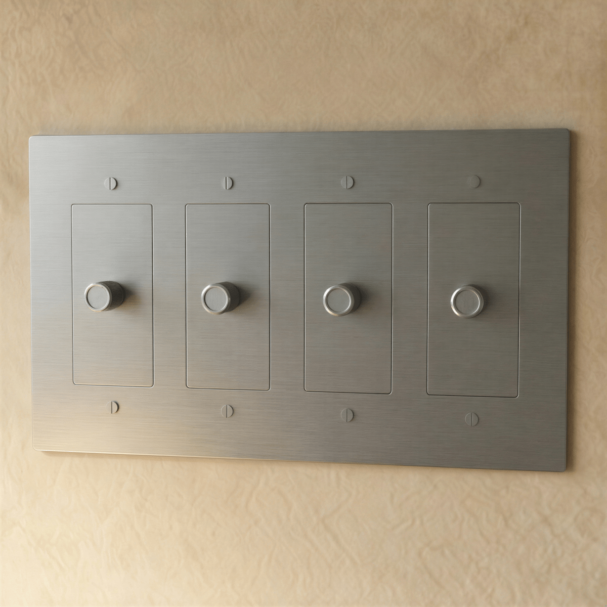 Solid Brass Dimmer Switch Knurled Grip – 7 Finishes | Qonforta